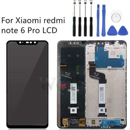 For Xiaomi redmi note 6 Pro LCD Display +Frame Touch Screen replacement Digitizer Assembly Touch Screen Repair Parts