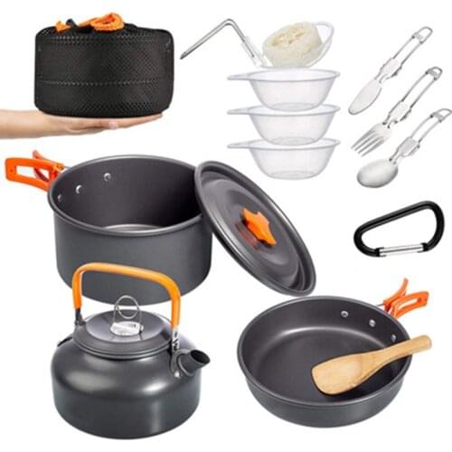Camping 1 or 2 set of aluminum kitchen utensils for camping, water dispenser, travel pot, trekking, Picnic