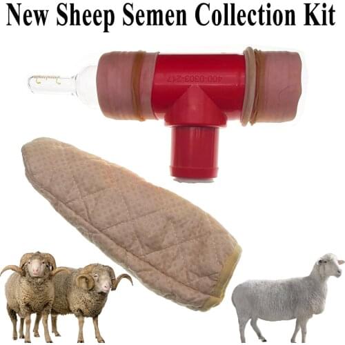 1SET New Design Sheep Semen Collection Kit Artificial Insemination Buck Sperm Collect Device Glass Inner Tube Insulation Cover