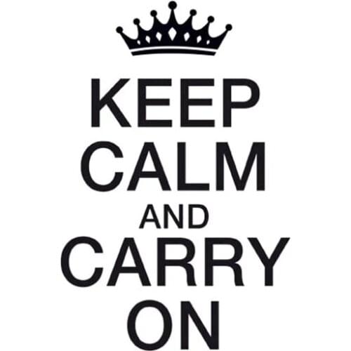 12.7X19.4CM KEEP CALM AND CARRY ON Funny Vinyl Decal Car Sticker