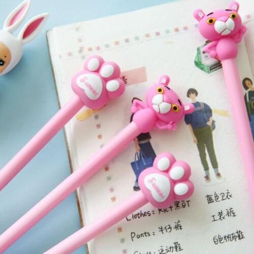 2 pcs/lot Pink Leopard Panther Paw Gel Pen Promotional Gift Stationery School & Office Supply