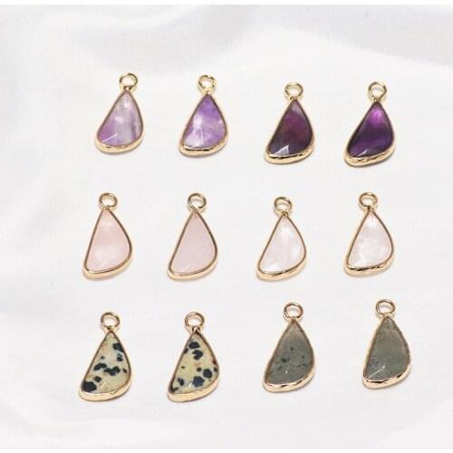 2pcs Irregular Shaped Speckled Stone Crystal trendy earrings for women Pendant DIY Jewelry Earrings Necklace Accessories