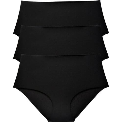 Womens Black High Waist Laser Cut Panties 3-Pack Set