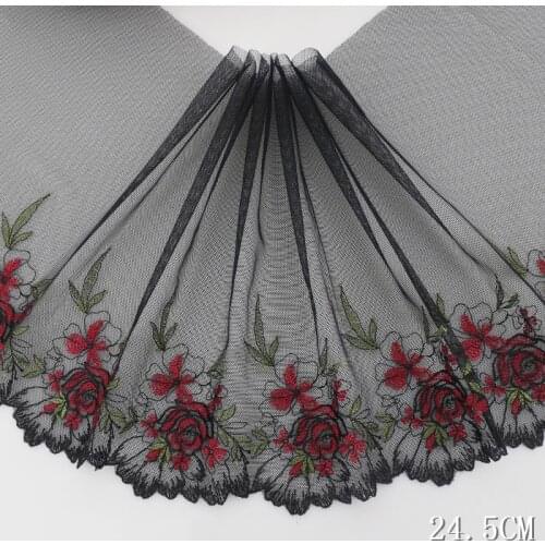 31Yards High Quality Lace Trim Embroidery Black Grey Fabric Mesh Ribbon Tulle Guipure Cord Lace Sewing DIY Doll Sofa Cloth