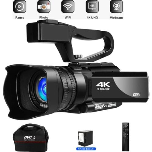 4K Ultra HD 48MP Camcorder Video Camera for YouTube Live Streaming 30X Digital Zoom IR Night Vision Wifi APP Control 3.0 inch
