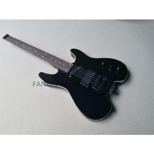 Free shipping order booking 6 strings black STEIN electric guitar, black bridge SH pickups,black maple neck,headless guitar