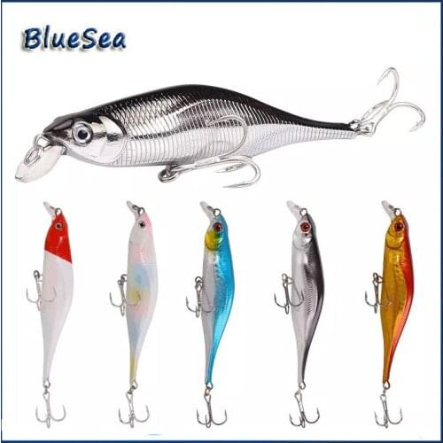 BlueSea 11g/11cm 3D Eyes Minnow Fishing Lures Plastic Hard Bait Sinking Crankbait Wobblers Artificial Swimbait Peche Tackle