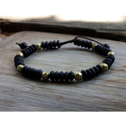 Black stone bead Friendship bracelet for men jewelry Dropshipping