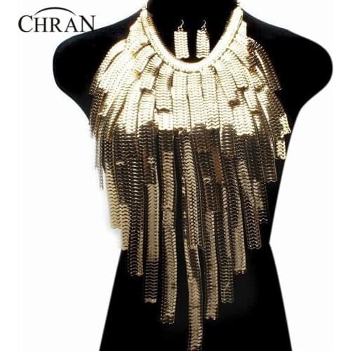 Chran Stunning Sexy Body Belly, Waist, Women Lady Tassel Choker Necklace Gold Chain Necklace Party Evening Dress Decor DDBY251