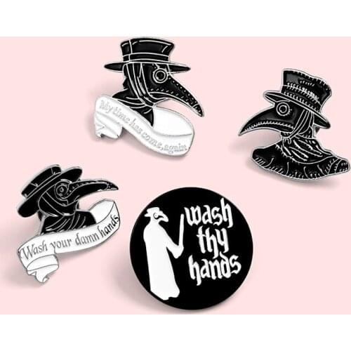 Plague Doctor Enamel Pins Movie Brooches Custom Badges for Bag Lapel Pins For Backpacks Metal Badges On Backpack Brooch Jewelry