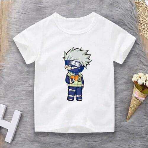 Naruto Cartoon Kakshi Print Short Sleeve Children T-Shirt Kids Streetwear Casual Short Sleeve Boy Girl Printed T-Shirt Clothes