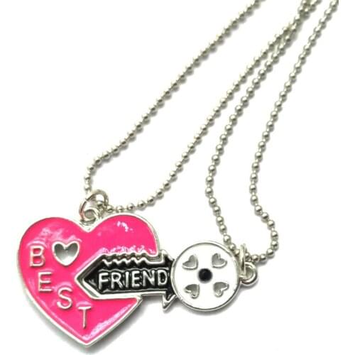 Best Friends BFF necklace for children bead chain Key mix colorful children necklace cute lovely 2pc kids jewelry necklace