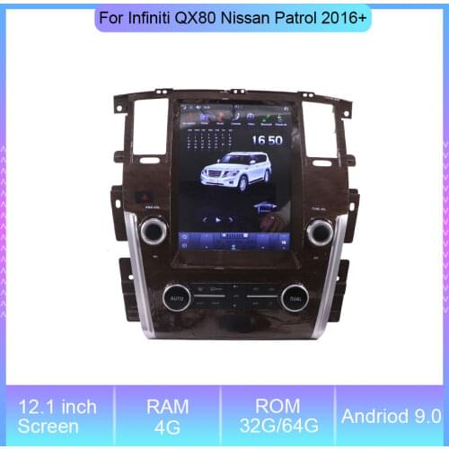 Tesla Screen 12.1'' PX6 Android 9.0 Car Navigation Radio For Infiniti QX80 Nissan Patrol 2016+ GPS Navigation Video