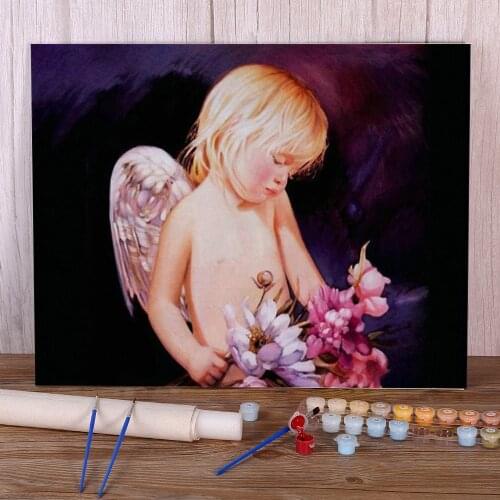 Angel Girl Paint By Numbers Set Oil Paints 40*50 Oil Painting Decoration For Kids For Drawing Wholesale Art