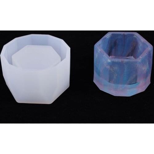 Crystal Epoxy Resin Mold Hexagon Cup Casting Silicone Mould DIY Crafts Desktop Decoration Making Tools