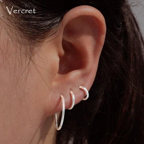 Sterling Silver Small Hoop Earrings Mini Cartilage Hoop Earrings Set For Girls Endless Hoop Earrings 6mm 8mm