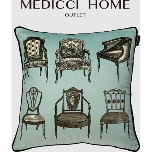 Medicci Home Square Cushion Cover Morandi Color Velvet Accent Chairs Printed Living Room Sofa Throw Pillow Cases Chic Interior