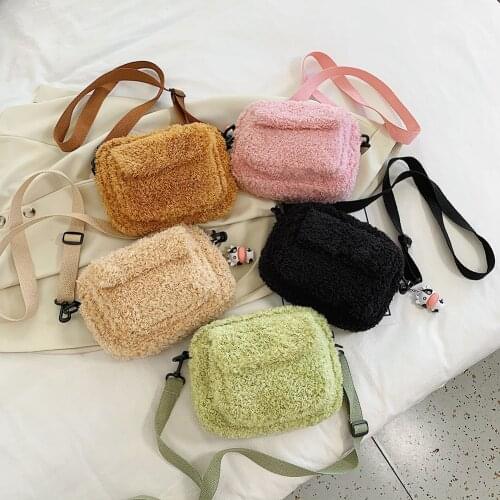 Fashion Plush Solid Crossbody Purse Shoulder Top-handle Bag Casual Female Tote Youth Ladies Simple Versatile Bag