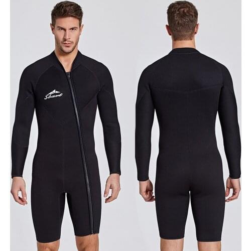 3MM Neoprene Wetsuit Men Keep Warm Swimming Scuba Diving Bathing Suit Short Sleeve Triathlon Wetsuit for Surf Snorkeling
