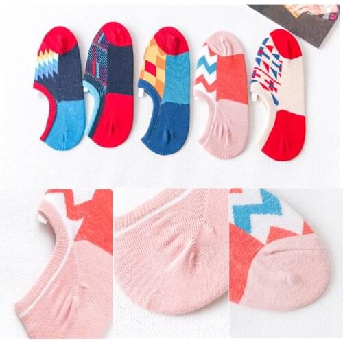 Invisible Womens Summer Slippers Womens No-Show Socks Womens Short Socks With Print Funny Ankle Socks Woman Socks Womens