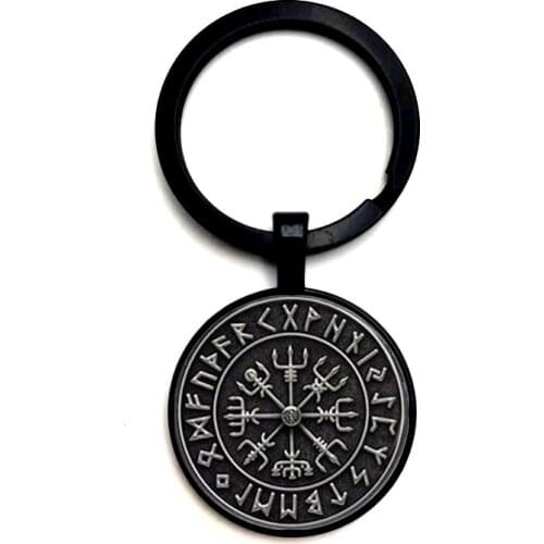 2020 New 3 Color Keychain Glass Cabochon Viking Art Car Key Ring Gift Jewelry