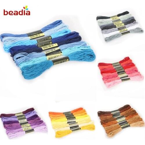 New Arrivals 8Pcs/lot Multi Colors Option Length 7.5m/piece Anchor Cross Stitch Cotton Embroidery Thread for Home Craft Making