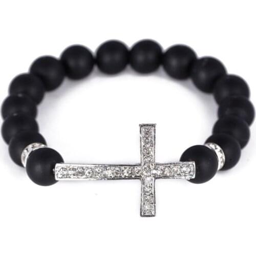 New Black Cross Stretch Friendship Adjustable Bracelet GIFT XB-e001