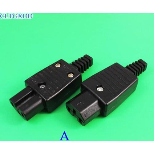 Cltgxdd New DIY 10A 250V Black IEC C13 C14 female male Plug Rewirable Power Connector 3 pin AC Socket