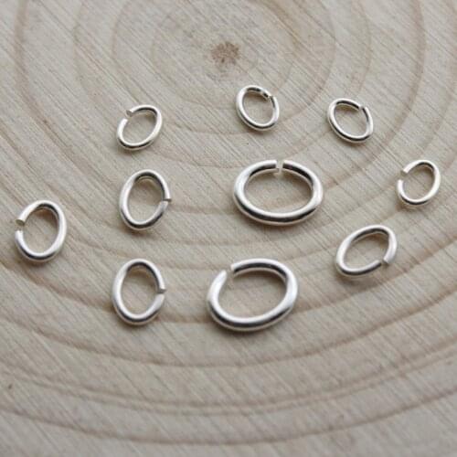 Real 925 Sterling Silver Oval Open Jump Rings Split Rings End Clasp Connectors for Earring Necklace DIY Jewelry Making Findings