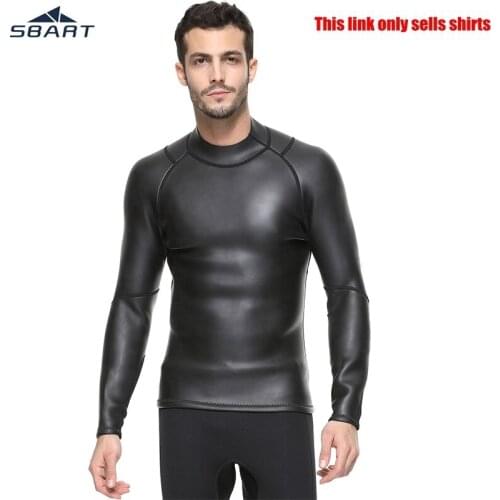 SBART 3MM Neoprene men Triathlon Swim Shirt Super elastic waterproof Snorkeling Smooth skin CR soft Light leather fabric T-shirt