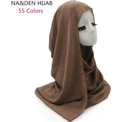 55 Colors chiffon hijab Hot sale plain bubble solid color scarf scarves fashion Muslim headband popular hijabs gorgeous muffler