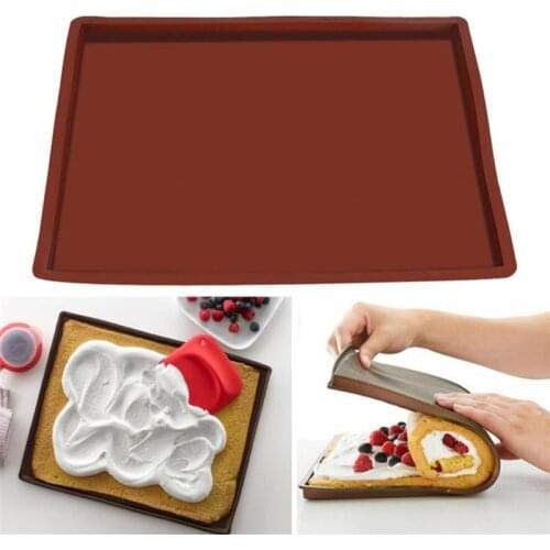 Silicone Baking Pad Multi-functional Cake Tray Pan Mat Painted Pad Pastry Swiss Roll Baking Mold Tool