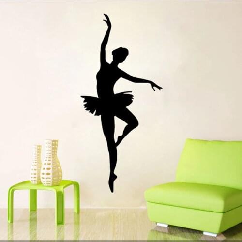 Ballet Dancer Wall Sticker Ballerina Vinyl Art Murals Wall Decals Ballet Silhouette Girls Dance Decal Bedroom Decoration
