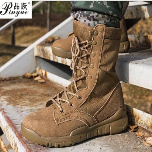 Military Tactical Combat Boots Outdoor Climbing Training Desert Boot High Top Lightweight Breathable Hiking Army Shoes