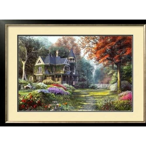 Vitoria garden view house Needlework,embroidery,Mountain villa DIY Cross stitch kits,Pattern counted Cross-Stitching decor