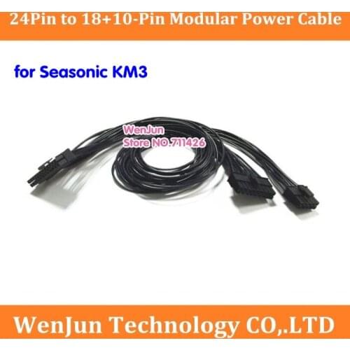 High quality 24" 24Pin to 18+10-Pin Modular Power Supply Adapter cable for seasonic KM3 Series