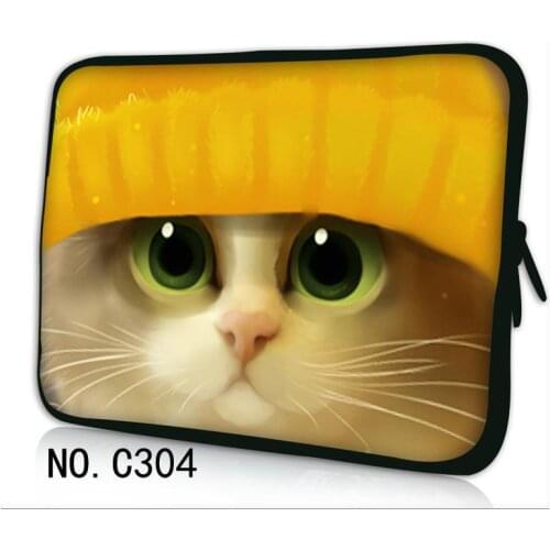Yellow cat 10.1" 11.6" 13.3" 14" 15.6" 15.4 17.3 17.4 Soft Sleeve Case Bag Cover for Lenovo Asus Acer HP Dell Laptop Ultrabook