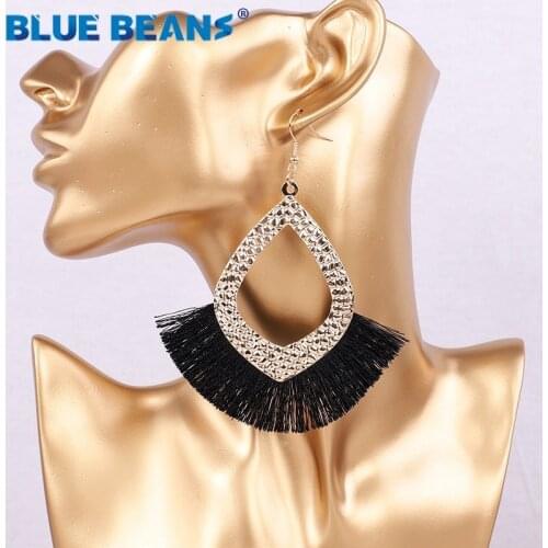 2019 Tassel earrings bohemian statement luxury long earring jewelry handmade for women geometric fringe fashion big star trendy