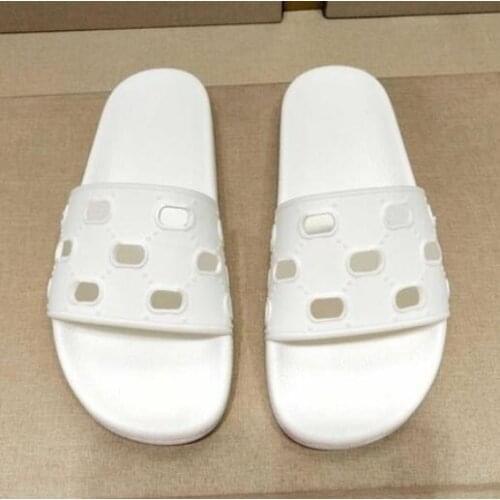 Cut-out logo embossed women sandals Comfort sports rubber slide flats mens designer slippers with with box dust bags