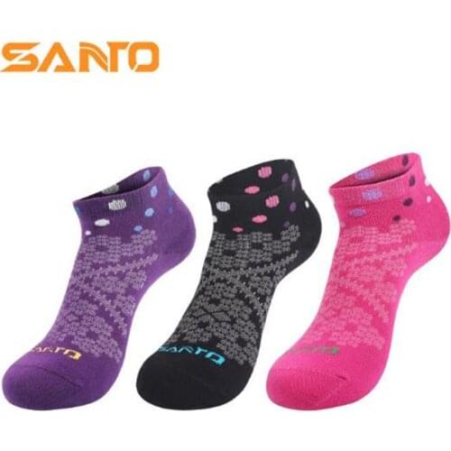 Women Sports Socks (3 Pairs/lot) SANTO/S044 Coolmax & Cotton Slipper Socks Quick Dry Outdoor Hiking Socks