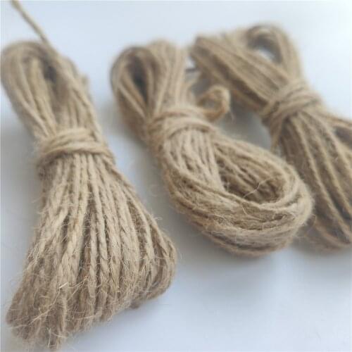 10M Burlap Hessian Jute Twine Cord Hemp Rope with Seamless Nail String Gift Packing Strings Christmas Event & Party Supplies