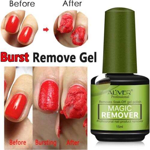15ml Magic Nail Burst Gel Nail Polish Remover Healthy Gel Polish Remover 2-3min Fast Soak Off UV Nail Polish Gel Cleanser TSLM1