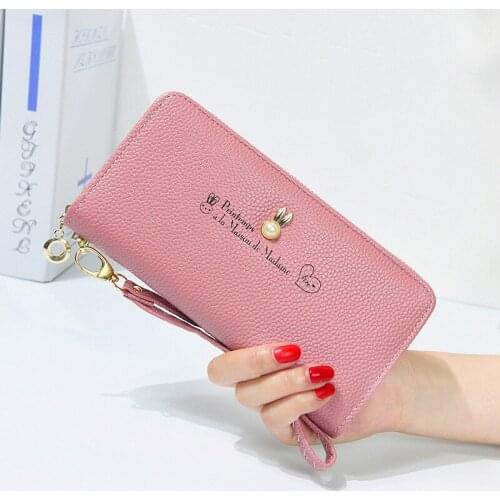 2018 New Fashion Women Wallets Girl Simple Leather Zipper Wallet Womens Long Design Purse Two Fold More Color Ladies Clutch 40