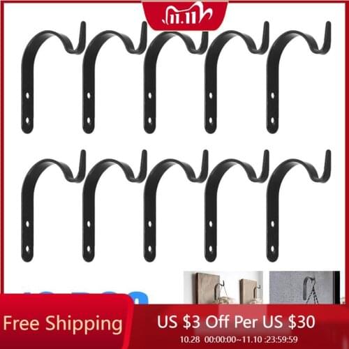 4/10Pcs Iron Garden Wall Light Wall-Mounted Hanging Bracket Flower Plant Hanger Pot Bracket Holder Balcony Garden Decoration