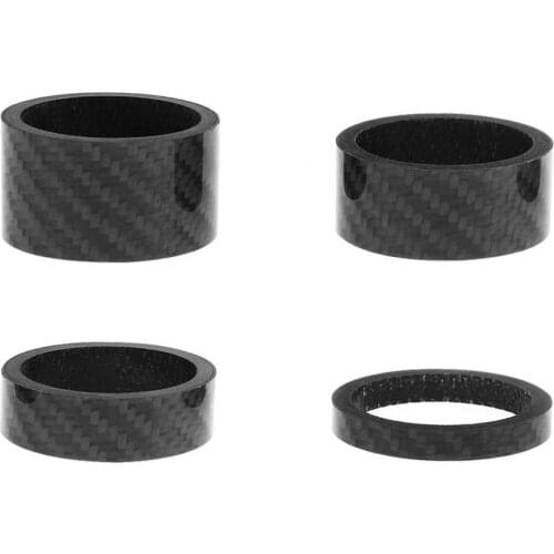 4pcs 1 1/8" 3K Glassy High Strength Durable Carbon Fiber Bike Fork Headset Spacer 5/10/15/20mm for Road / Mountain Bicycle