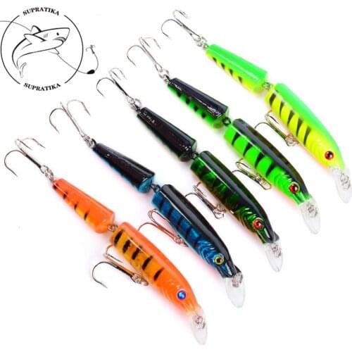 5Pcs 105mm/9.6g 2-segment Lifelike Fishing Lure Crankbait 6# Hook Multi Jointed Section Wobbler Isca Artificial Sea Fishing Bait