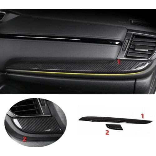 ABS Carbon fibre For Honda CRV CR-V 2017 2018 LHD New Style Dashboard Decorative Strip Cover Trim car styling accessories 2pcs