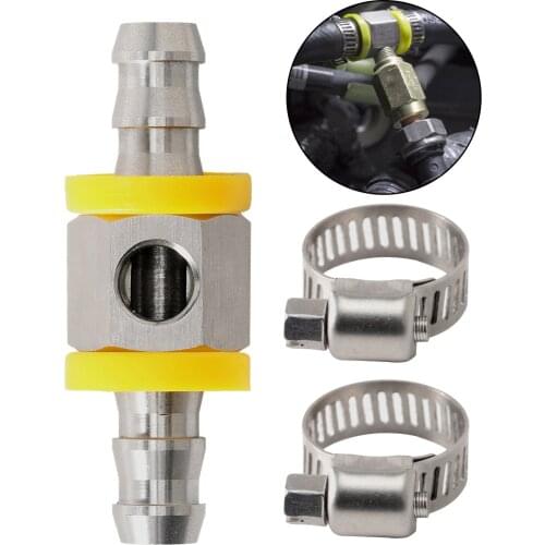 3/8 inch Stainless Steel Car Fuel Line Fuel Pressure T-Fitting Adapter,1/8-27 NPT Port