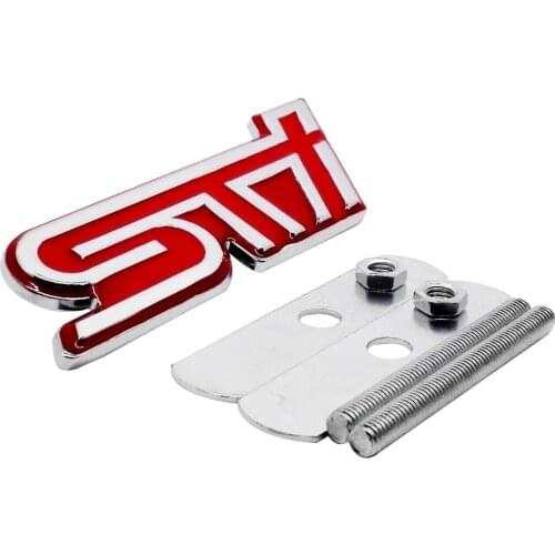 Car Decoration Accessories Front Hood Grille Emblem Auto Metal Sticker Badge Decal with STI Logo