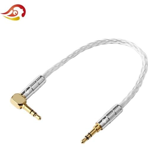 QYFANG 3.5mm 3 Pole Jack Audio Cable Male to Male Aux Cable Car Headphone Speaker Line Gold Plug Braided Extension Headset Cord